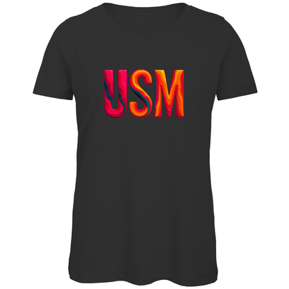 TShirt für Damen mit buntem USM Print für Airport KO SAMUI. Stoff-Farbe: Black. Fernweh zum Anziehen? travelPrint4U.de