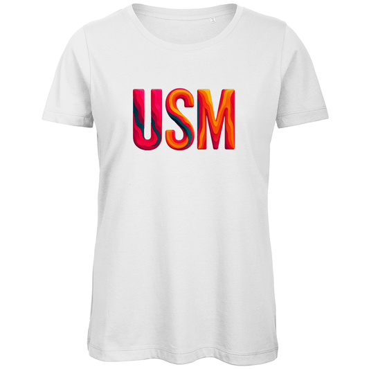 TShirt für Damen mit buntem USM Print für Airport KO SAMUI. Stoff-Farbe: White. Fernweh zum Anziehen? travelPrint4U.de