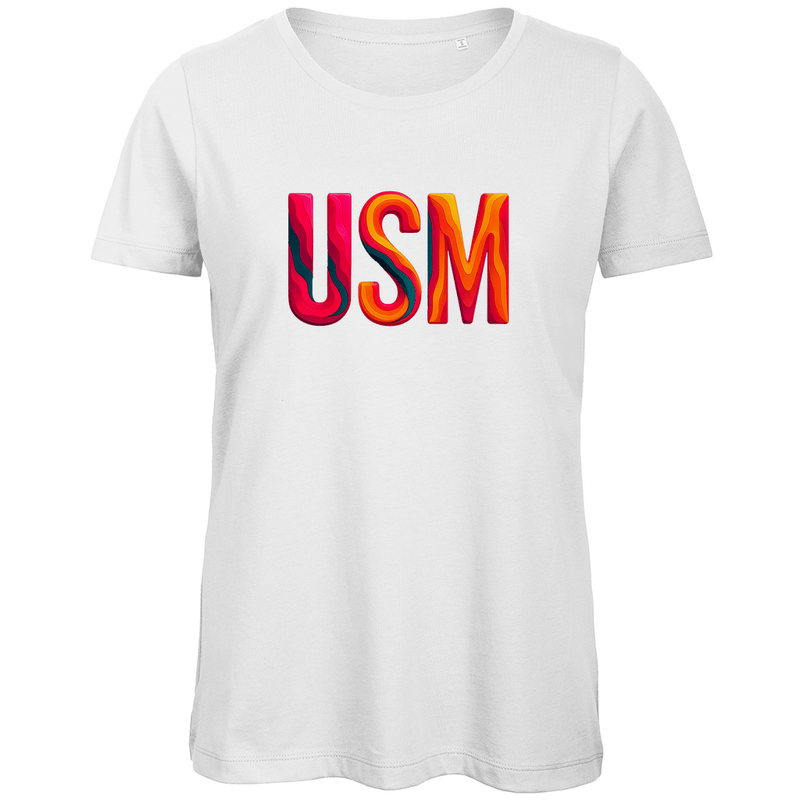 TShirt für Damen mit buntem USM Print für Airport KO SAMUI. Stoff-Farbe: White. Fernweh zum Anziehen? travelPrint4U.de