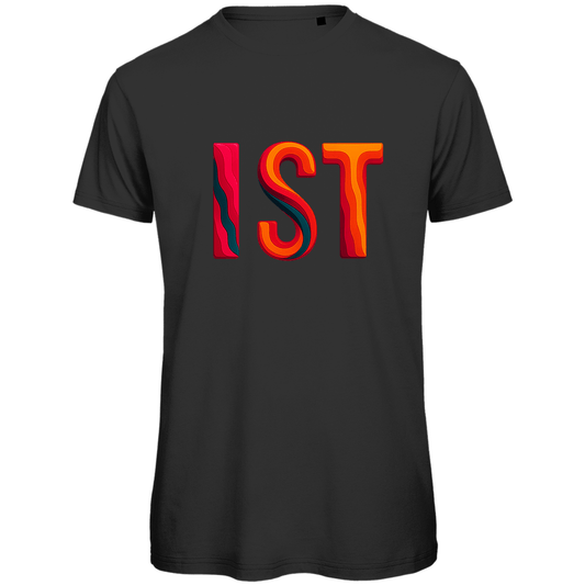 TShirt für Herren mit buntem IST Print für Airport ISTANBUL. Stoff-Farbe: Black. Fernweh zum Anziehen? travelPrint4U.de