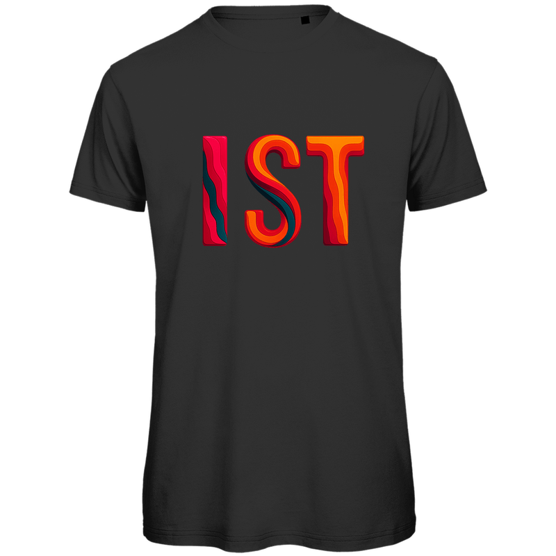 TShirt für Herren mit buntem IST Print für Airport ISTANBUL. Stoff-Farbe: Black. Fernweh zum Anziehen? travelPrint4U.de