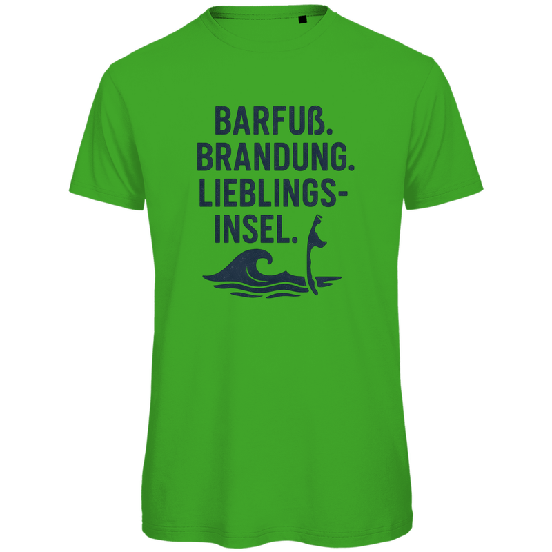 TShirt für Herren mit LIEBLINGSINSEL SYLT Aufdruck. Stoff-Farbe: Real Green. Fernweh zum Anziehen? travelPrint4U.de