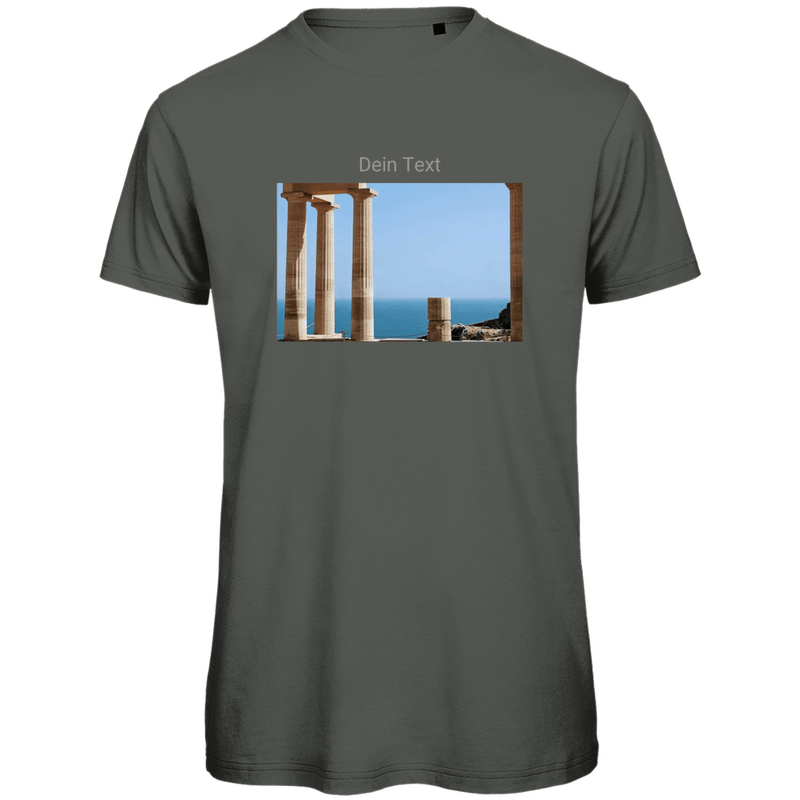 TShirt für Herren, personalisierbar mit Foto und Text. Stoff-Farbe: Millennial Khaki. Fernweh zum Anziehen? travelPrint4U.de