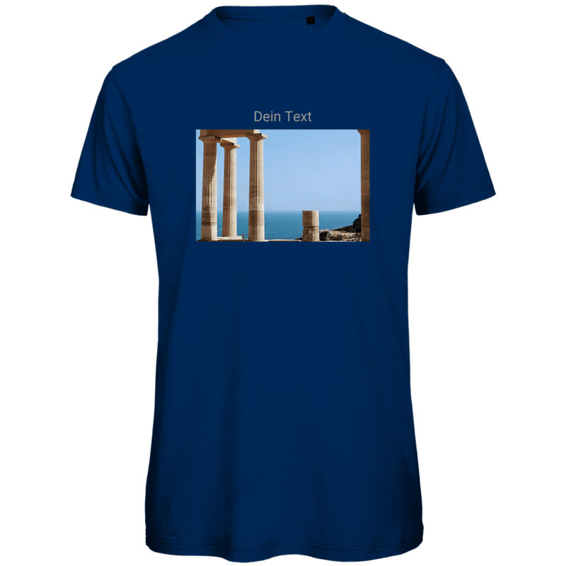 TShirt für Herren, personalisierbar mit Foto und kurzem Text. Stoff-Farbe: Navy. Fernweh zum Anziehen? travelPrint4U.de