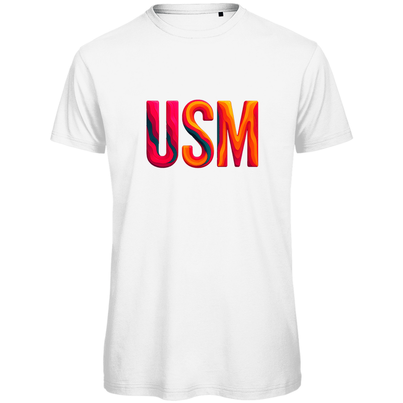 TShirt für Herren mit buntem USM Print für Airport KO SAMUI. Stoff-Farbe: White. Fernweh zum Anziehen? travelPrint4U.de
